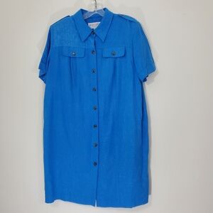 Jessica Howard Vintage Blue 100%Silk Dress, Size 14P